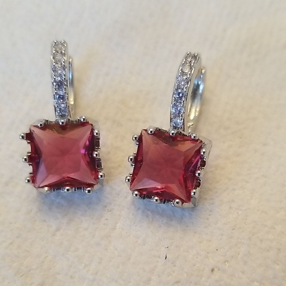 Pink Gemstone Earrings